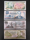 4 Costa Rica Banknotes from 1977 and 1978, 5-10-20 and 50 Colones, VF