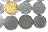 21 WWII Nazi Germany Coin Collection 1938 to 1944, 1, 5 and 10 Reichspfennig