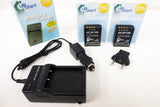 2 New NP-W126 Batteries, Charger, Car & EU Adapters for Fujifilm Finepix HS30 33 35 50 EXR Cameras