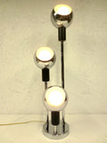 Mid Century Chrome Light Lamp 32", Atomic Age, 3 Chrome Balls, Eames Reggiani