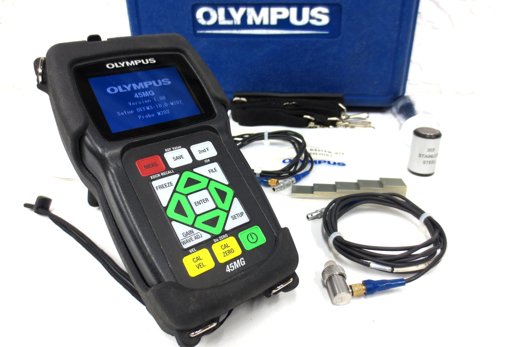 Olympus Panametrics 45MG Thickness Gage Ultrasonic Flaw Tester with Transducer