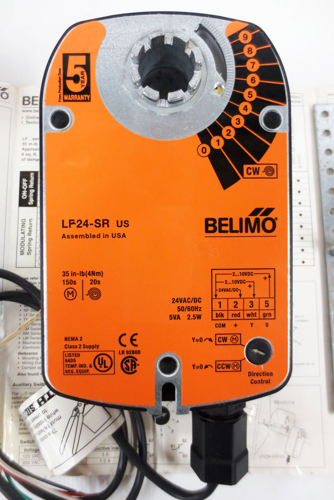 New Belimo LF24-SR US Spring Return Damper Actuator 35 in-lb 24VAC/DC Modulating