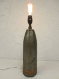 Vintage Mid Century Brass Shell Desk Lamp 18", Trench Art Industrial Table Lamp