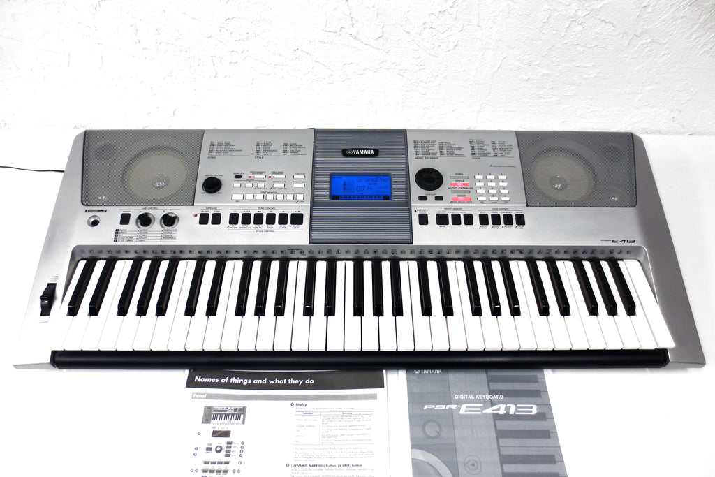 Yamaha Digital Keyboard PSR-E413, 61 Notes, 509 Sounds, 165 Styles with Manual