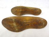 Antique Primitive Women Wood Shoe Form Matching Pair, Shoemaker's Shoe Mold 9.5"