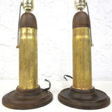 WWI 1914 Brass Shell Desk Lamps 13" Trench Art, Patronenfabrik Karlsruhe Germany