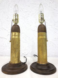 WWI 1914 Brass Shell Desk Lamps 13" Trench Art, Patronenfabrik Karlsruhe Germany