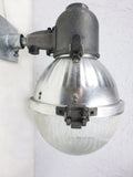 Vintage 1960s Holophane Street Globe Light Fixture 12" Dia, Industrial Spotlight