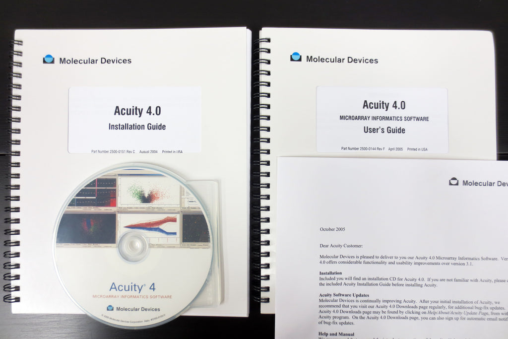 Acuity 4.0 Microarray Medical Lab Software CD, User Manuals, Molecular Devices