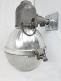 Vintage 1960s Holophane Street Globe Light Fixture 12" Dia, Industrial Spotlight