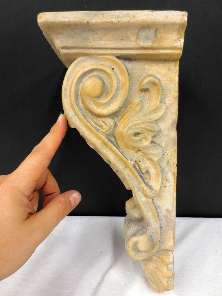 Vintage Plaster Corbel 12" Tall, 5" Wide, Hook, Church Architectural Salvage