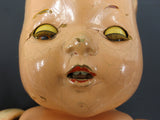 Scary Antique Composition Doll 12", Moving Eyelids, Articulated, Tooth Extractor