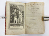 Antique 1804 Voltaire La Henriade Poetry Book, Litho Engravings by LeBoeuf, Paris