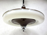 Vintage Atomic UFO Saucer Ceiling Light Fixture 17" Dia Signed Rolly Italy 1974