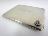 Vintage Sterling Silver Army Cigarette Case, Gold Finish, Birks Jewelry Montreal