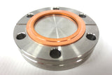 Varian ESR 2.75" Blank Vacuum Conflat Flange Stainless, Copper Gasket, 6 Bolts