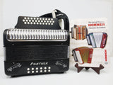 Hohner Panther Button Accordion, GCF Sol Diatonic Accordion, With Straps & Book