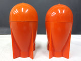 Vintage Mid Century Red Rocket Salt & Pepper Shakers Air Bombs Missiles 3"