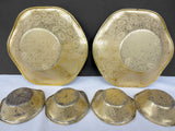 Vintage Mr. Peanut Metal Bowls Set of 6, Peanuts Serving Plates 3" and 6", Tin