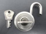 Miniature Vintage Lock with 2 Keys Signed Dep Burg Germany, Silver, Pendant