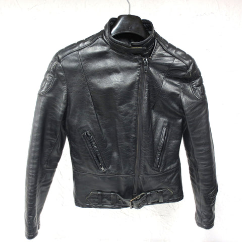 Vintage Motorcycle Bike Ladies Women Leather Jacket, Padded Elbows, Sexy Biker