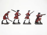 Vintage Antique Lead Toy Soldiers Shooting Muskets, Red British Army, 1 1/2"