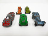 Lot of 5 TootsieToy Metal Cars, Roadsters, Dragster, Fiat Abarth, M.G., Original