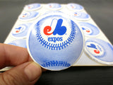 Vintage 1969 Montreal Expos Baseball Team Official Buttons 2", 12 Sheet Unused