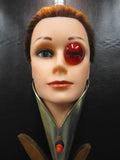 Steampunk Android Mannequin Head Lamp 24", Dune Tulip Lady, Edison Light Bulb