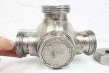 3-Way Stainless Steel Sanitary Valve 2 1/2" Male Threaded, Stopper, Disassembles