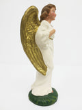 Vintage Manger Figurine 4 3/4" Angel Gold Wings, Christmas Creche, Italy