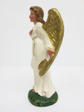 Vintage Manger Figurine 4 3/4" Angel Gold Wings, Christmas Creche, Italy