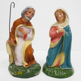 Lot 2 Vintage Manger Figurines 5" Mary and Joseph, Christmas Creche, Italy