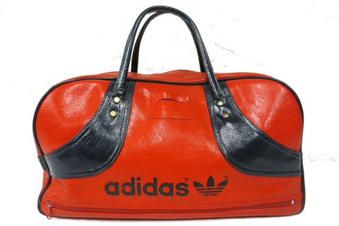 Vintage Red Adidas 1970's Original Duffel Sports Gym Bag 18", Tennis Sports Hand Bag