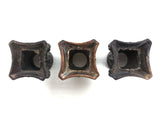 Lot 3 Antique Cast Iron Lamp Base Ornaments, Corinthian Pillars Ornaments