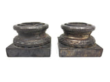 Pair Antique Cast Iron Lamp Base Ornaments, Victorian Ornaments, Pillars