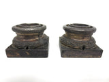 Pair Antique Cast Iron Lamp Base Ornaments, Victorian Ornaments, Pillars