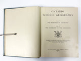 Antique 1910 Geography Book 10X8" Ontario School, 100+ Color Maps/Illustrations