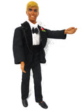 Vintage 1968 Wedding Ken Doll in Tuxedo 12" Signed Mattel, Blond Hair Blue Eyes