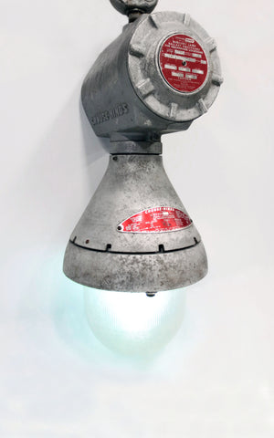 Vtg Explosion Proof Light Fixture Ballast, Crouse Hinds Industrial Loft Ceiling Light