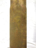 WWI 1914 Brass Shell Desk Lamps 15" Trench Art, Marked Patronenfabrik Germany