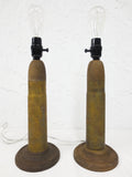 WWI 1914 Brass Shell Desk Lamps 15" Trench Art, Marked Patronenfabrik Germany