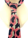 Vintage Pink Camo Necktie Signed Magis Italy, Blue Pink White Camo, Wool, 54"