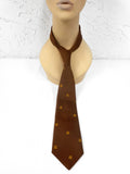 Vintage Beehive Necktie Signed Barcelli Canada, Brown Yellow Honey Bee Beehive