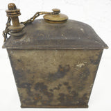 Antique WWI Army Military Brass Lamp Gas Canister Box with Screw On Brass Lid