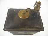 Antique WWI Army Military Brass Lamp Gas Canister Box with Screw On Brass Lid