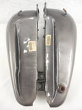 Pair of 1995-1996 Harley Davidson Motorcycle Split Gas Tanks, 96 FLSTF Black and Silver, Matching Serials, Left & Right