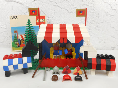 Vintage 1979 Lego Night's Tournament Marquee and Horses Playset #383, Complete Build With Manual, Accessories