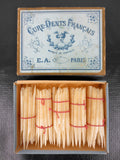 Antique 1890's French Toothpicks Cure-Dents from Paris, Original Box, Never Used NOS, E.A. Paris