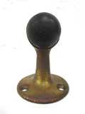 Antique Solid Brass Door Stopper 3" with Original Rubber, 3 Screw Plate, Industrial